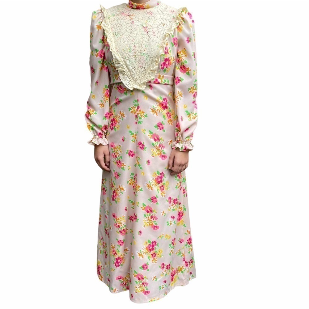 Vintage 60’s 70’s Psychedelic Print Maxi Dress Handmade Size 4-6